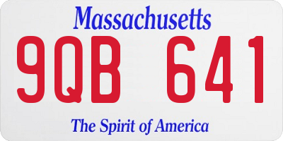 MA license plate 9QB641