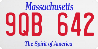 MA license plate 9QB642