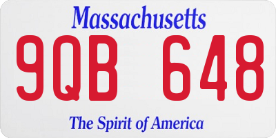 MA license plate 9QB648