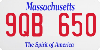 MA license plate 9QB650