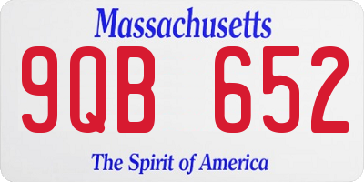 MA license plate 9QB652