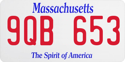 MA license plate 9QB653