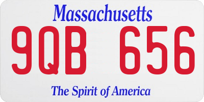 MA license plate 9QB656