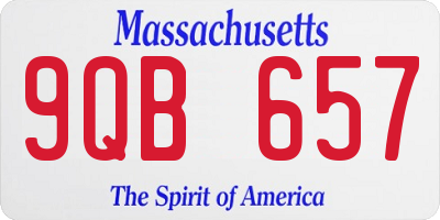 MA license plate 9QB657