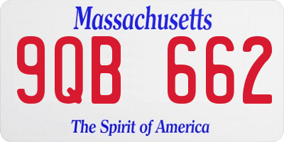 MA license plate 9QB662