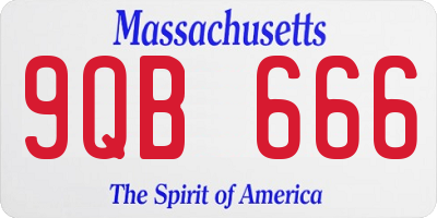 MA license plate 9QB666