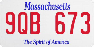 MA license plate 9QB673