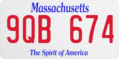 MA license plate 9QB674