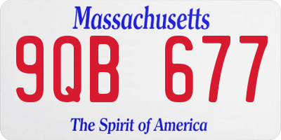 MA license plate 9QB677
