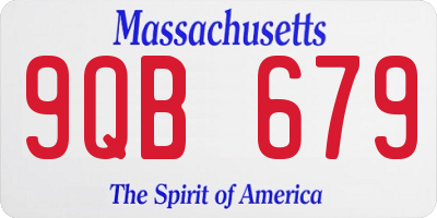 MA license plate 9QB679