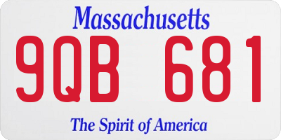 MA license plate 9QB681