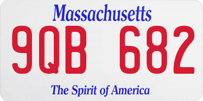 MA license plate 9QB682
