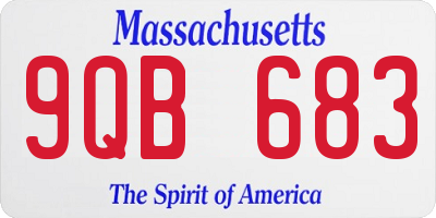 MA license plate 9QB683