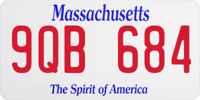 MA license plate 9QB684