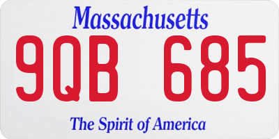 MA license plate 9QB685