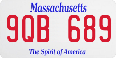 MA license plate 9QB689