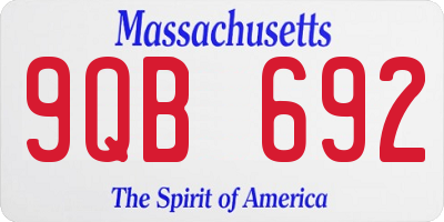 MA license plate 9QB692