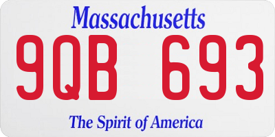 MA license plate 9QB693