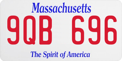 MA license plate 9QB696