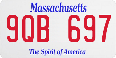 MA license plate 9QB697