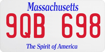 MA license plate 9QB698