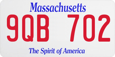 MA license plate 9QB702