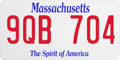 MA license plate 9QB704