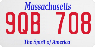 MA license plate 9QB708