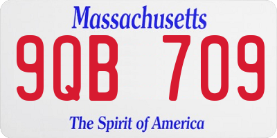 MA license plate 9QB709