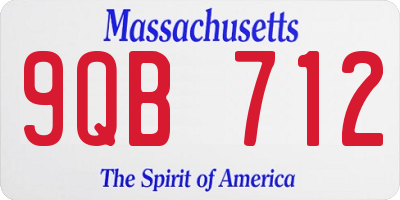 MA license plate 9QB712
