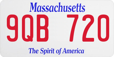 MA license plate 9QB720