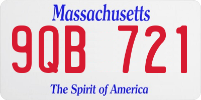 MA license plate 9QB721
