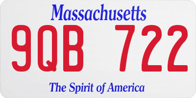 MA license plate 9QB722
