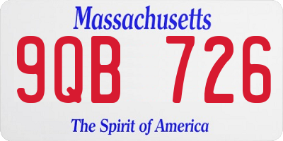 MA license plate 9QB726
