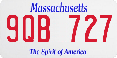MA license plate 9QB727