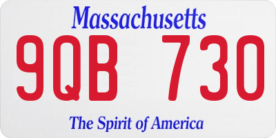 MA license plate 9QB730