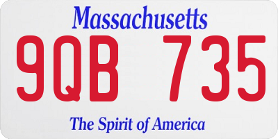 MA license plate 9QB735