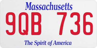 MA license plate 9QB736