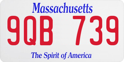 MA license plate 9QB739