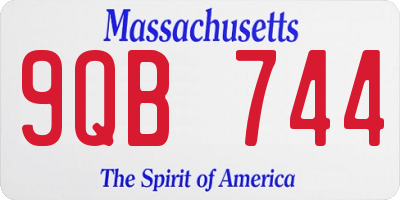 MA license plate 9QB744