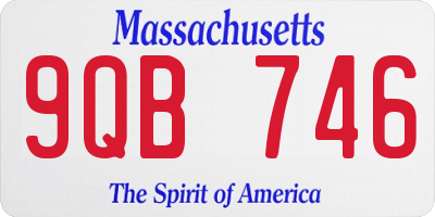 MA license plate 9QB746