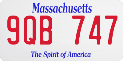 MA license plate 9QB747