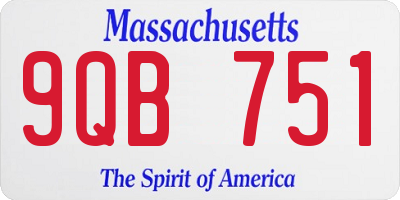MA license plate 9QB751