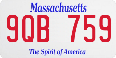 MA license plate 9QB759