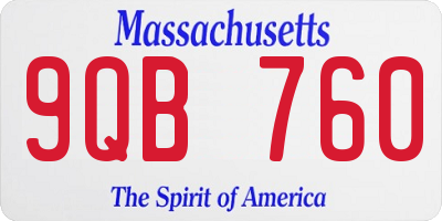 MA license plate 9QB760