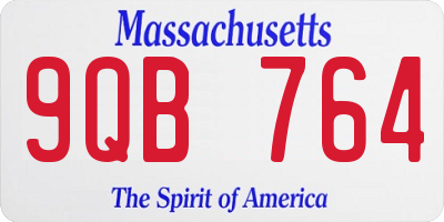 MA license plate 9QB764