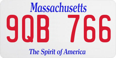 MA license plate 9QB766
