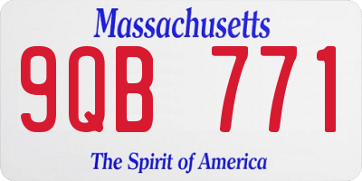 MA license plate 9QB771