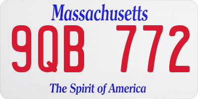 MA license plate 9QB772