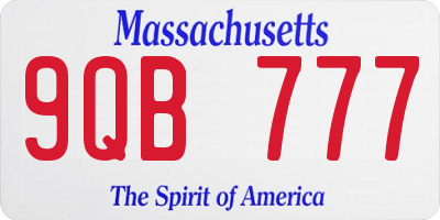 MA license plate 9QB777